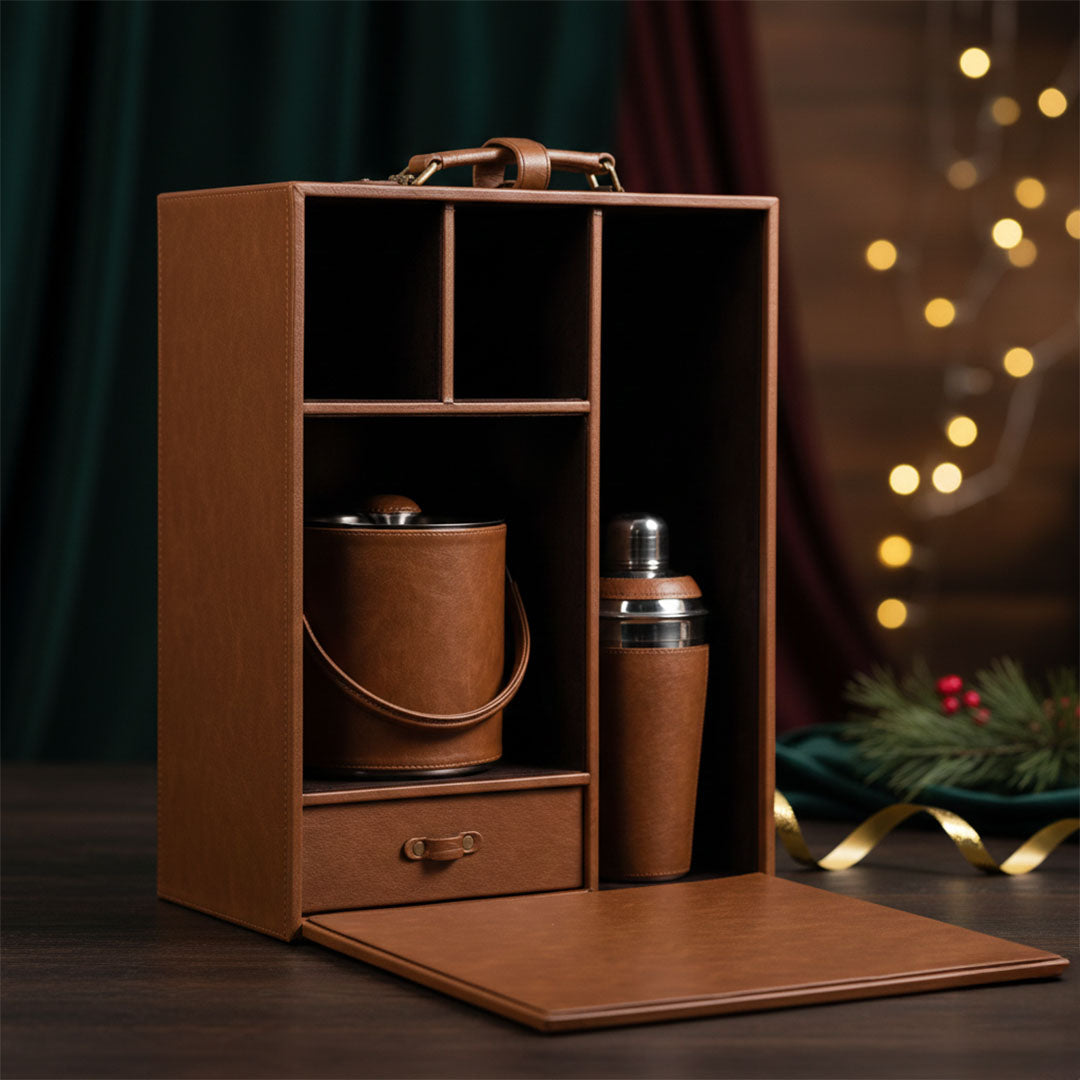 Legacy Liquor Leather Chest- Barware Set